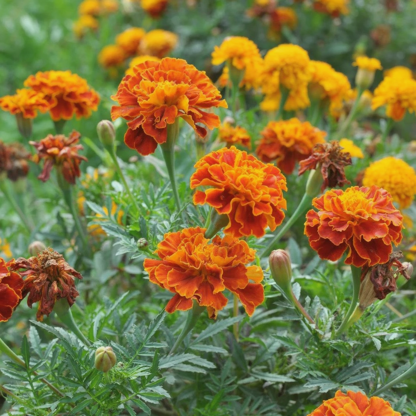 French marigold — hero (AI-generated reference image)